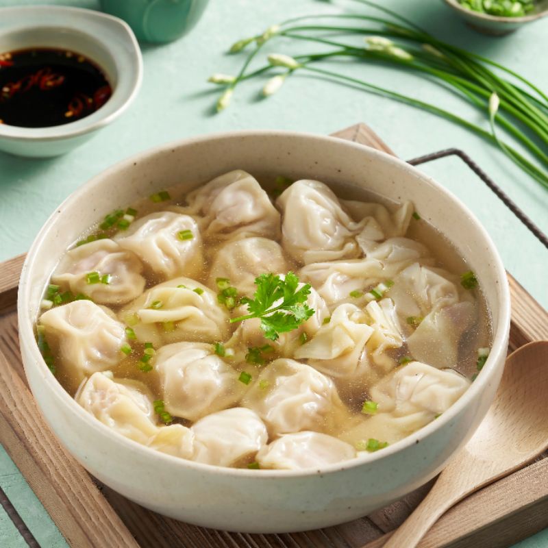 Hoành thánh, sủi cảo ăn liền, có túi nước dùng cô đặc tiện lợi
