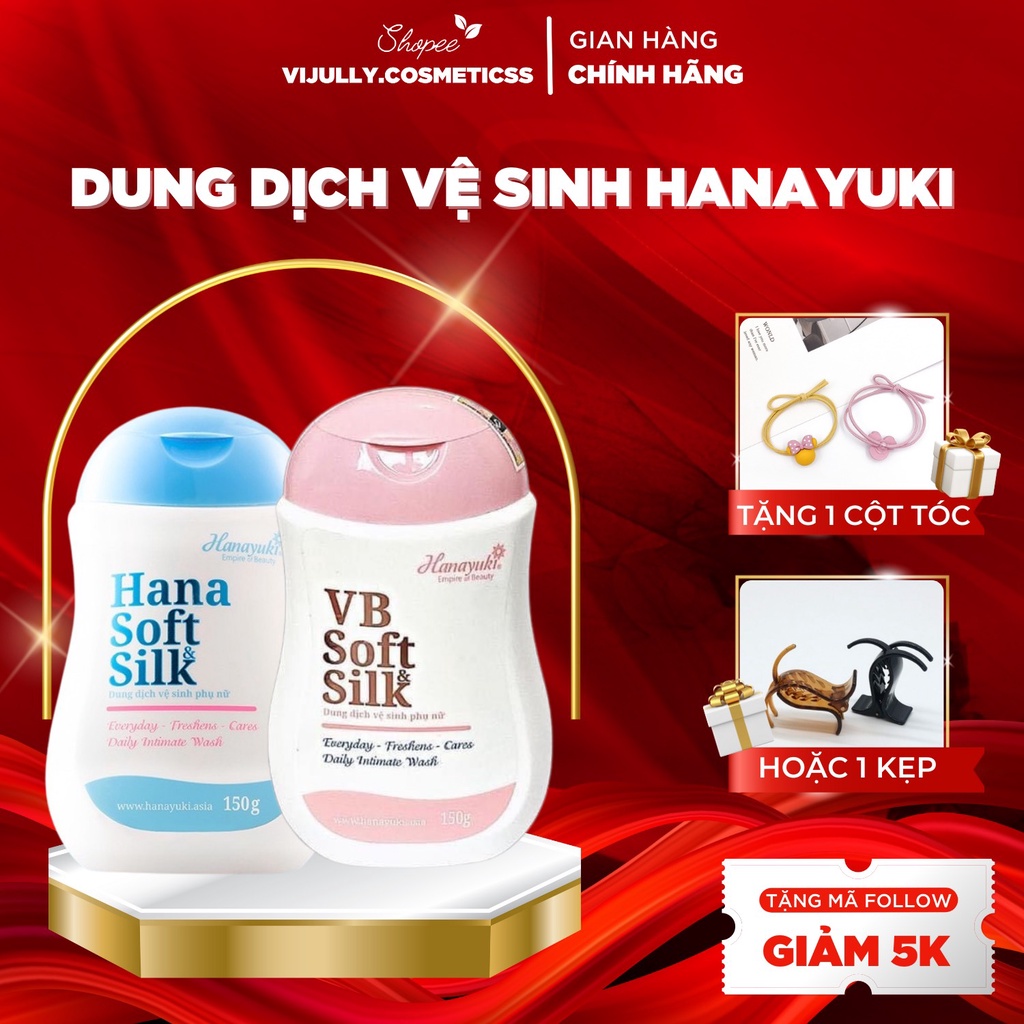 [CHÍNH HÃNG] Dung dịch vệ sinh Hana Soft &amp; Silk, VB Soft Silk Chính hãng Hanayuki kháng khuẩn, giảm viêm, ngứa