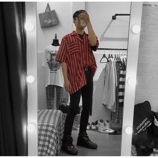 SƠ MI ĐỎ KẺ TRẮNG - UNISEX - ONLY RED