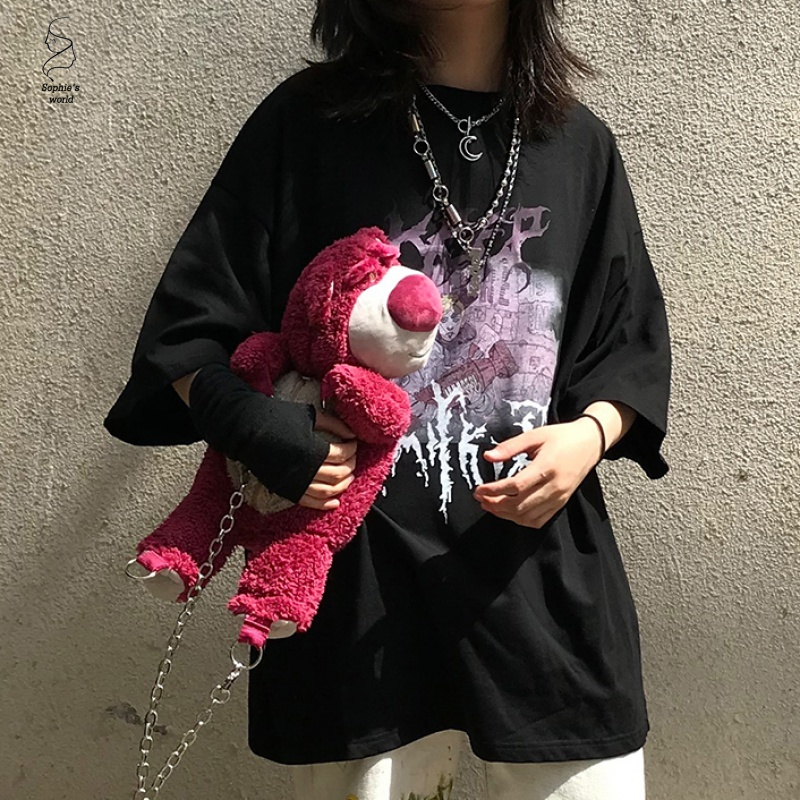 Áo Thun Tay Lỡ Form Rộng Phong Cách Harajuku