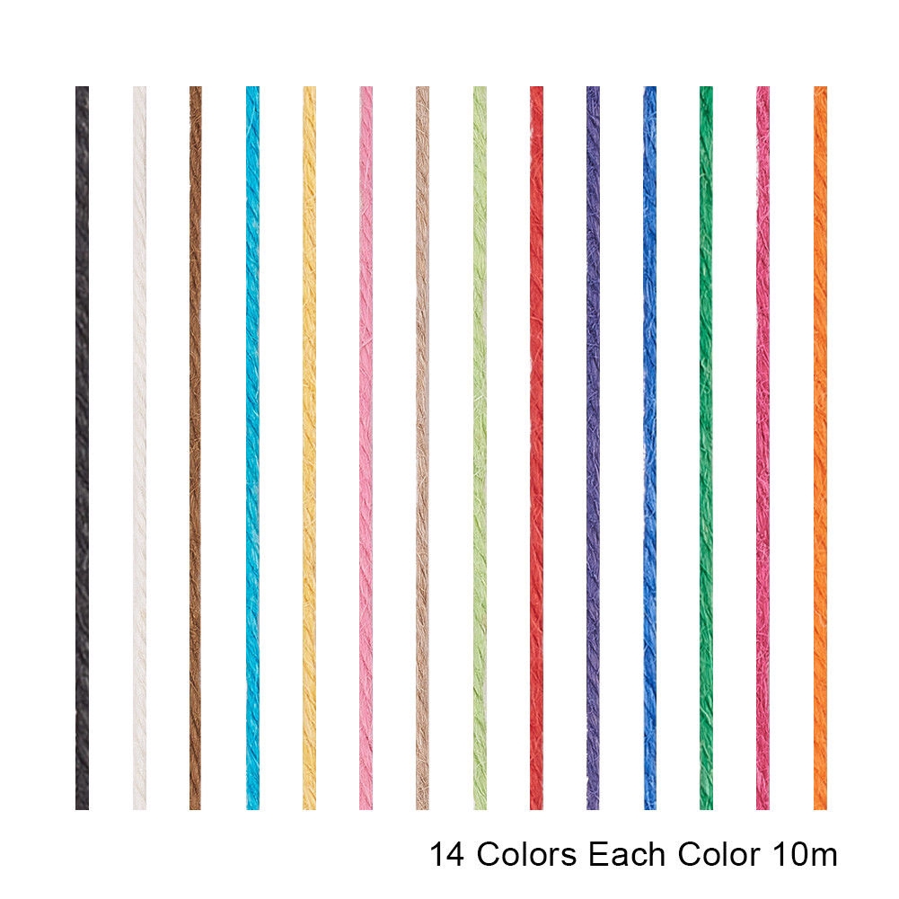 Set 10/14 cuộn dây gai dầu nhiều màu làm đồ trang sức chuyên dụng