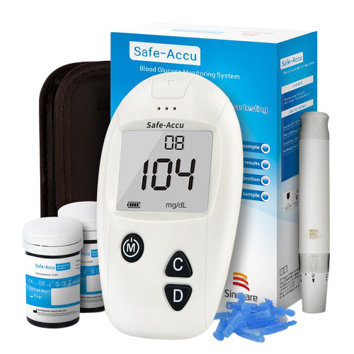 Máy Đo Đường Huyết Sinocare Safe Accu 25 Que Và 25 Kim