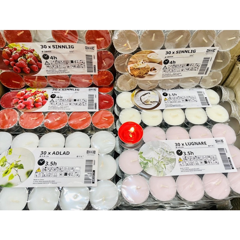 Nến thơm Ikea cao cấp vỉ 30 nến dùng để trang trí, cúng dường hương thơm dịu nhẹ sang trọng
