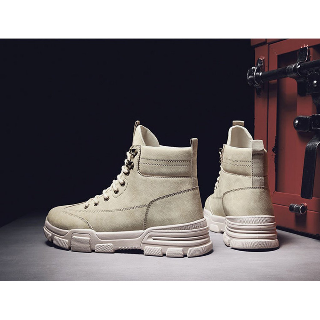 Giày Sneaker nam cổ cao, bốt nam da lì phong cách bụi bặm đường phố QA - 362 | BigBuy360 - bigbuy360.vn