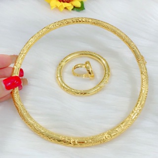Bộ trang sức cưới cao cấp mạ vàng 24 khắc rồng phụng 4 món ( có tặng hộp nhung đỏ đựng cưới )