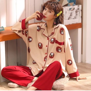 [set trang phục] BỘ NGỦ NỮ PIJAMA COTTON CAO CẤP