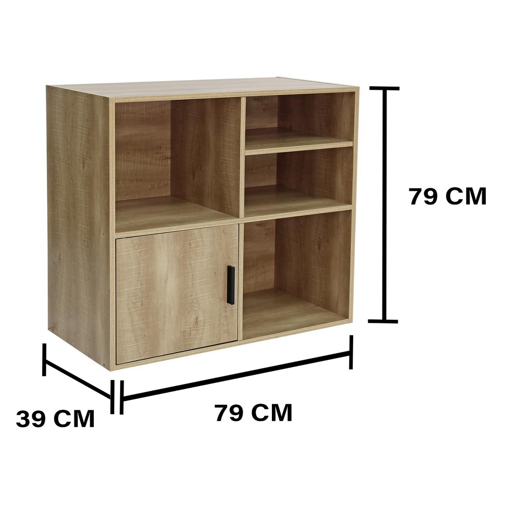 HomeBase FURDINI Kệ tủ gỗ đa năng LOFT style Thái Lan W79xD39xH79 Cm màu gỗ tếch