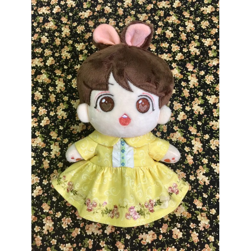 Có sẵn đầm lolita hoa văn chân váy có kèm nơ tóc dành cho doll idol Kpop Cbiz 20cm