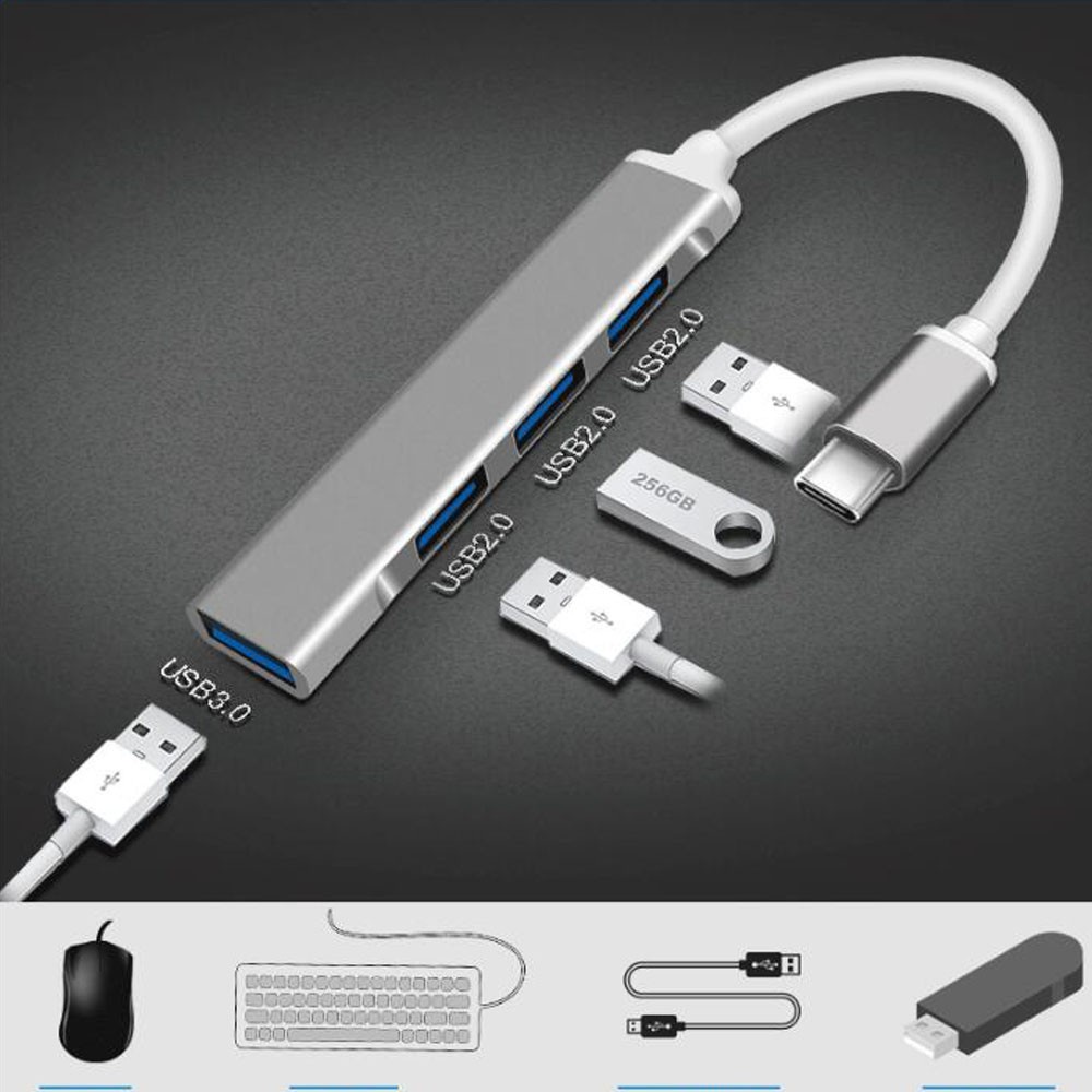 Hub Chia 4 Cổng Usb 3.0 Nhiều Màu Sắc Cho Macbook Air / Pro Otg Usb C