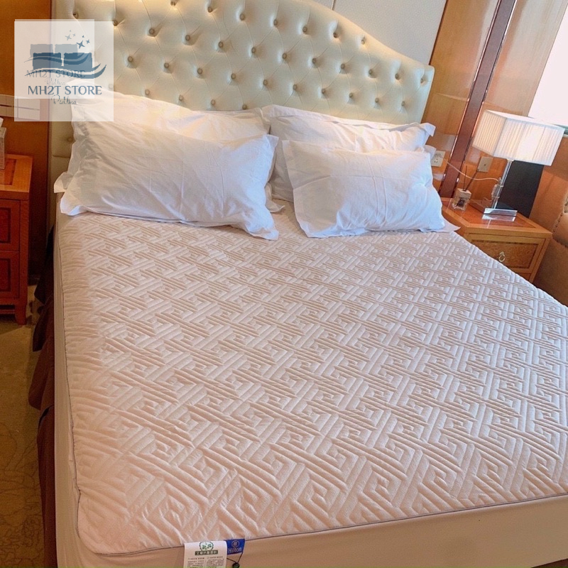 Ga gối trải giường cotton thuơng hiệu hilton thoáng mát ,Thảm trải giường trần bông dày dặn thấm hút mồ hôi SHOP MH2T ST