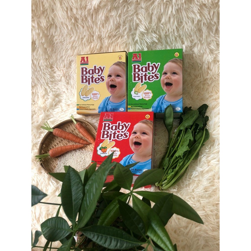Bánh Gạo Ăn Dặm Vị Rau Củ Baby Bites A1  Bé từ 6 tháng