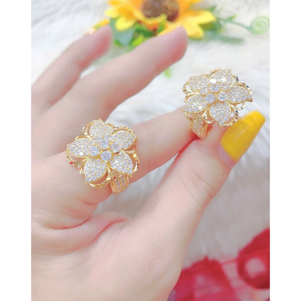 Nhẫn Nữ Mạ Vàng 18K Đính Xoàn 005121.12 - Mang đi chơi, đi tiệc đều đẹp - Bền màu