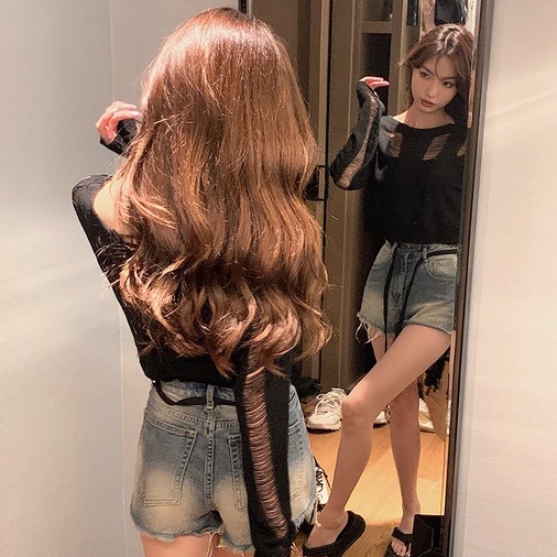 Áo cardigan dệt kim ZHELIHANGFEI tay dài eo cao cột dây trẻ trung thời trang