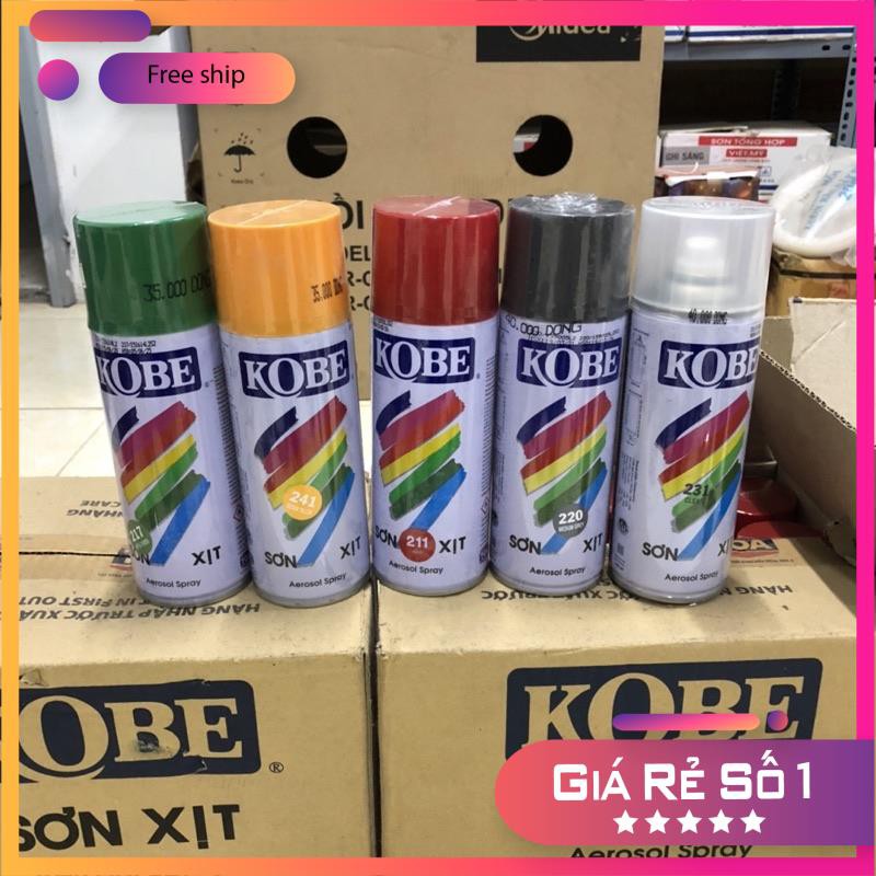 Sơn xịt cầm tay Kobe CHÍNH HÃNG các loại mầu sắc