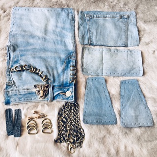 Set làm túi sợi phối vải jean!