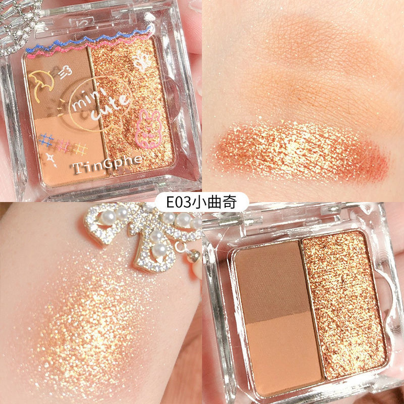 [Hàng mới về] Bảng Phấn Mắt Ba Màu Lì Và Ánh Nhũ Kim Tuyến Kết Hợp Thời Trang | BigBuy360 - bigbuy360.vn