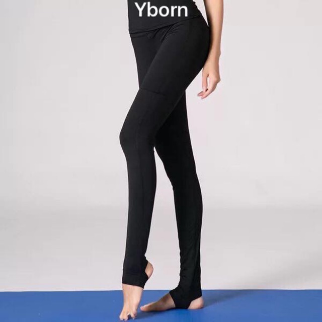 Quần thể thao Legging đen trơn tập Yoga Gym Yborn