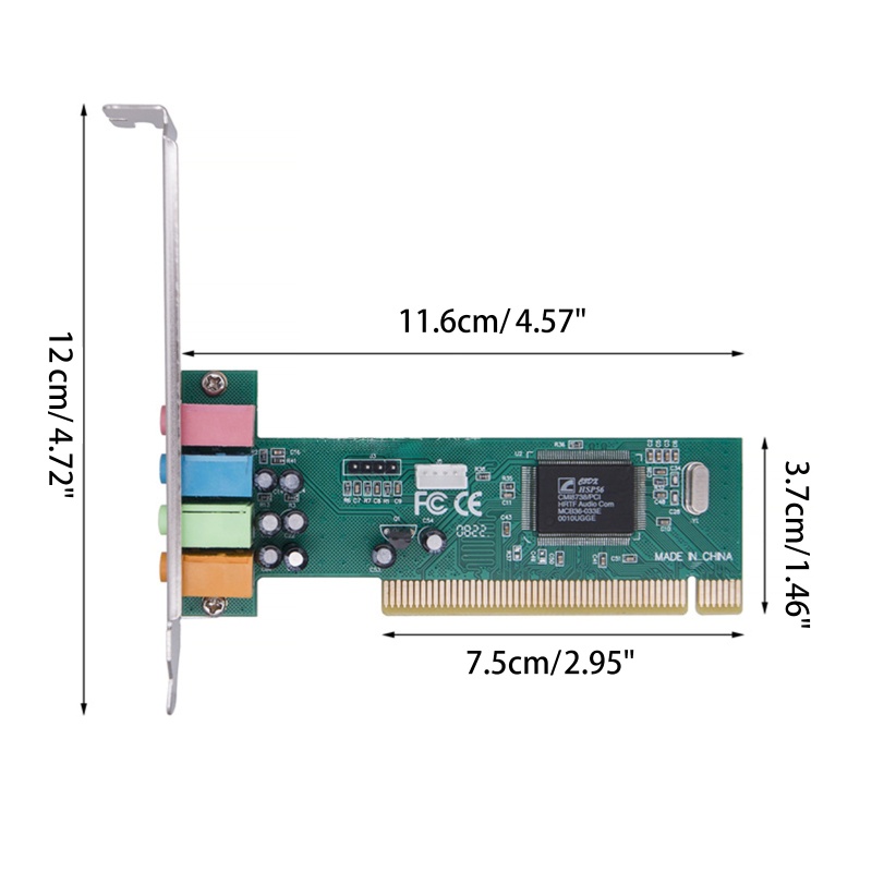 Thẻ Âm Thanh 8738 PCI 4.1 5 Kênh Hỗ Trợ Win XP / 7 / 8 / 10 Linux
