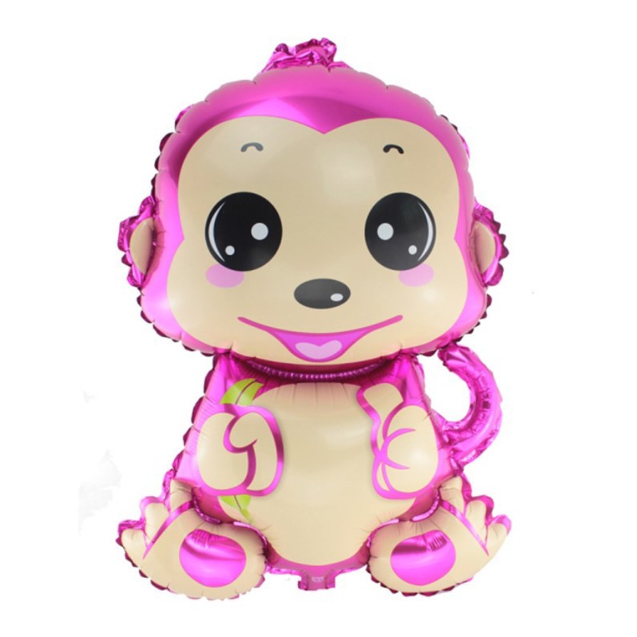 Bóng bay tráng nhôm Khỉ vàng 75 *55Cm, bóng bay hình khỉ vàng