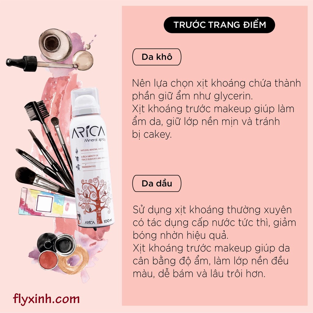 Xịt khoáng cấp ẩm kiềm dầu ARICA - giải nhiệt, giảm kích ứng, chống oxi hóa & bảo vệ da, an toàn cho DA MỤN, DA NHẠY CẢM | BigBuy360 - bigbuy360.vn