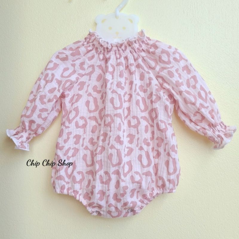 Body dài tay xô muslin nhùn bèo điệu đà cho bé gái 5-15kg_Chíp Chíp Shop