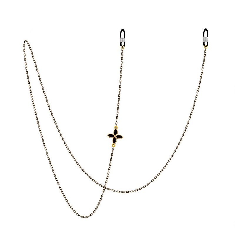 Chuỗi đeo mắt kính chống thất lạc phối mặt phụ kiện và ngọc trai thời trang