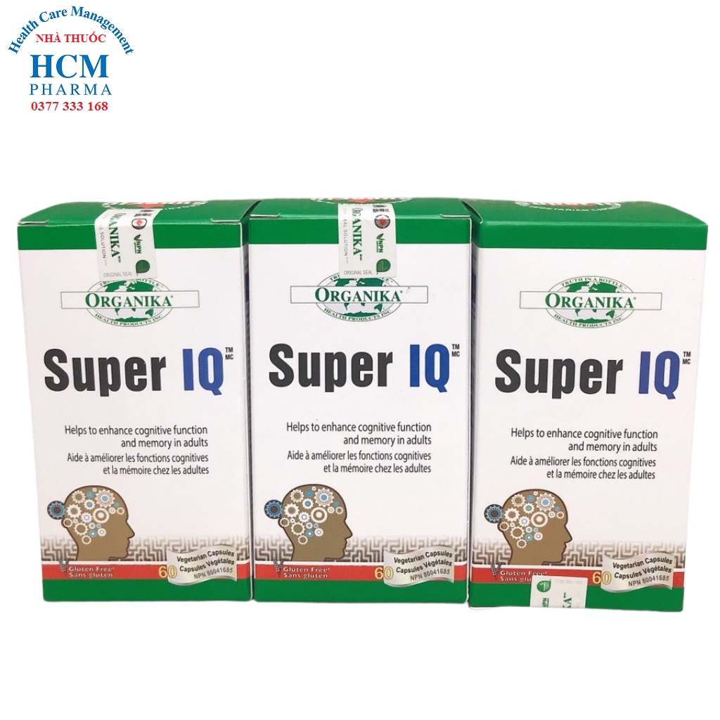 Bổ não sáng mắt ginkgo biloba chính hãng ORGANIKA SUPER IQ GINKO BILOBA hoạt huyết tăng cường trí nhớ 60v nhập khẩu