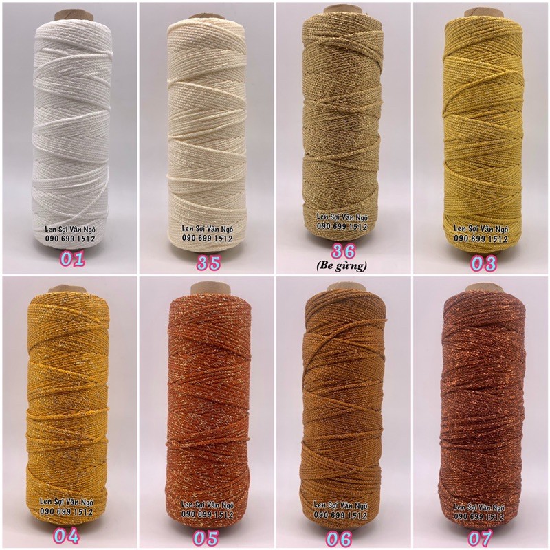 Sợi dệt kim tuyến 2mm Craftyarn VN (cuộn 125gr)