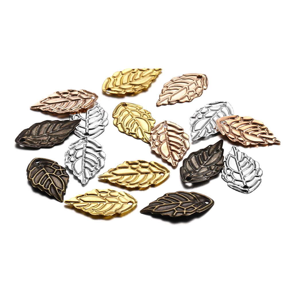 Túi 100 phụ kiện kẹp trang trí tóc hình chiếc lá bằng kim loại cho nữ