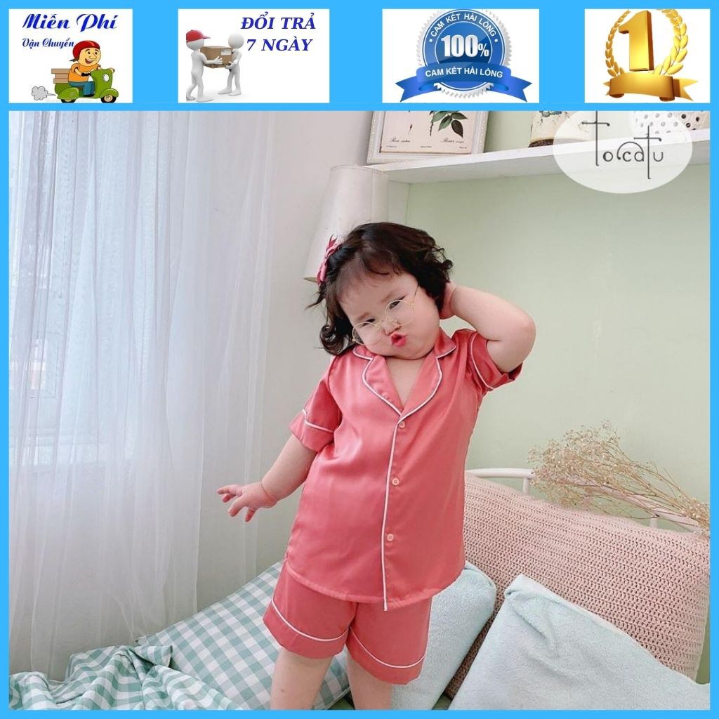 [HÀNG LOẠI 1]PIJAMA Lụa Cộc Tay Cực Kì Mềm Mại Cho Bé Từ 6 Tháng Đến 10 Tuổi