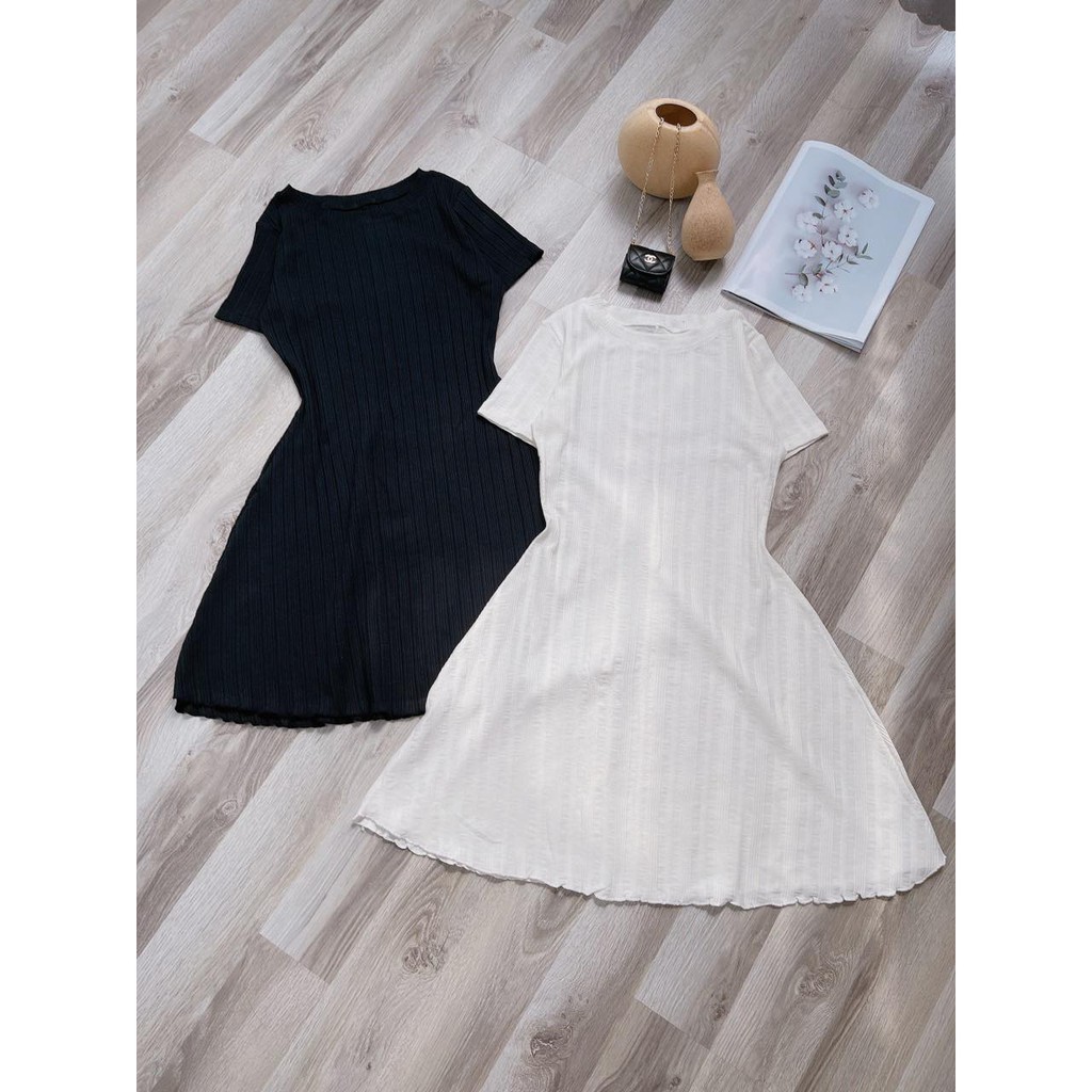 Đầm xoè cuốn biên gân đũi | BigBuy360 - bigbuy360.vn