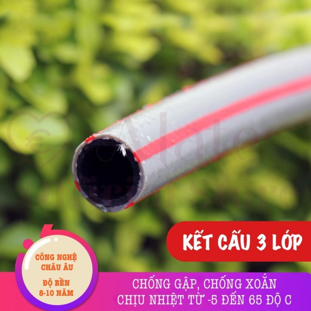 Bộ khung rulo kéo Lionking dây dài 20 đến 50m ống 3 lớp, vòi tưới cây 10 kiểu phun, đủ khớp và cút nối nhanh đầu vòi