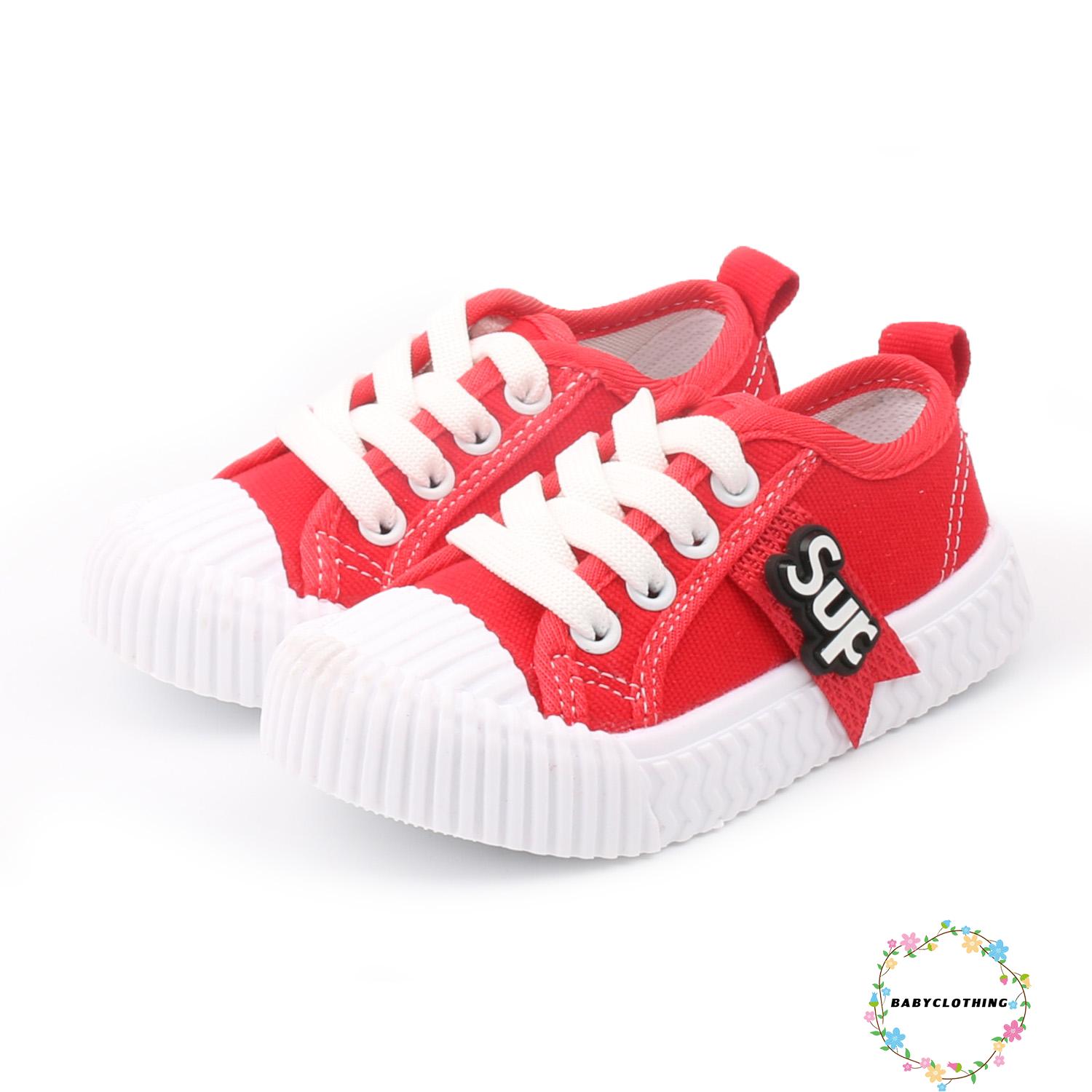 BBCQ-Kids Canvas Shoes Non-slip Sneakers Comfortable Casual Shoes for Toddler School Running