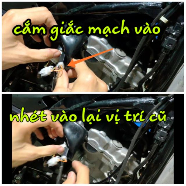 Cùm công tắc TFX+mạch Tắt máy cho SATRIA-RAIDER-SONIC bấm sẵn giắc,dây đèn stop(đèn hậu)  DoChoiXeMayOnline