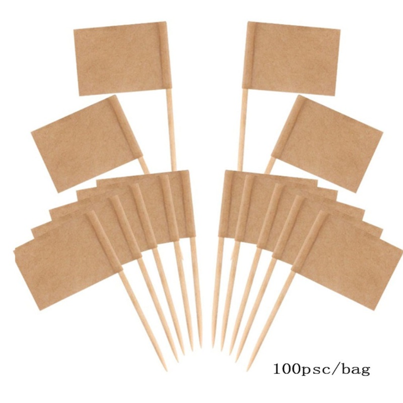 Set 100 Lá Cờ Mini Kèm Que Gắn Trang Trí Bánh Cupcake
