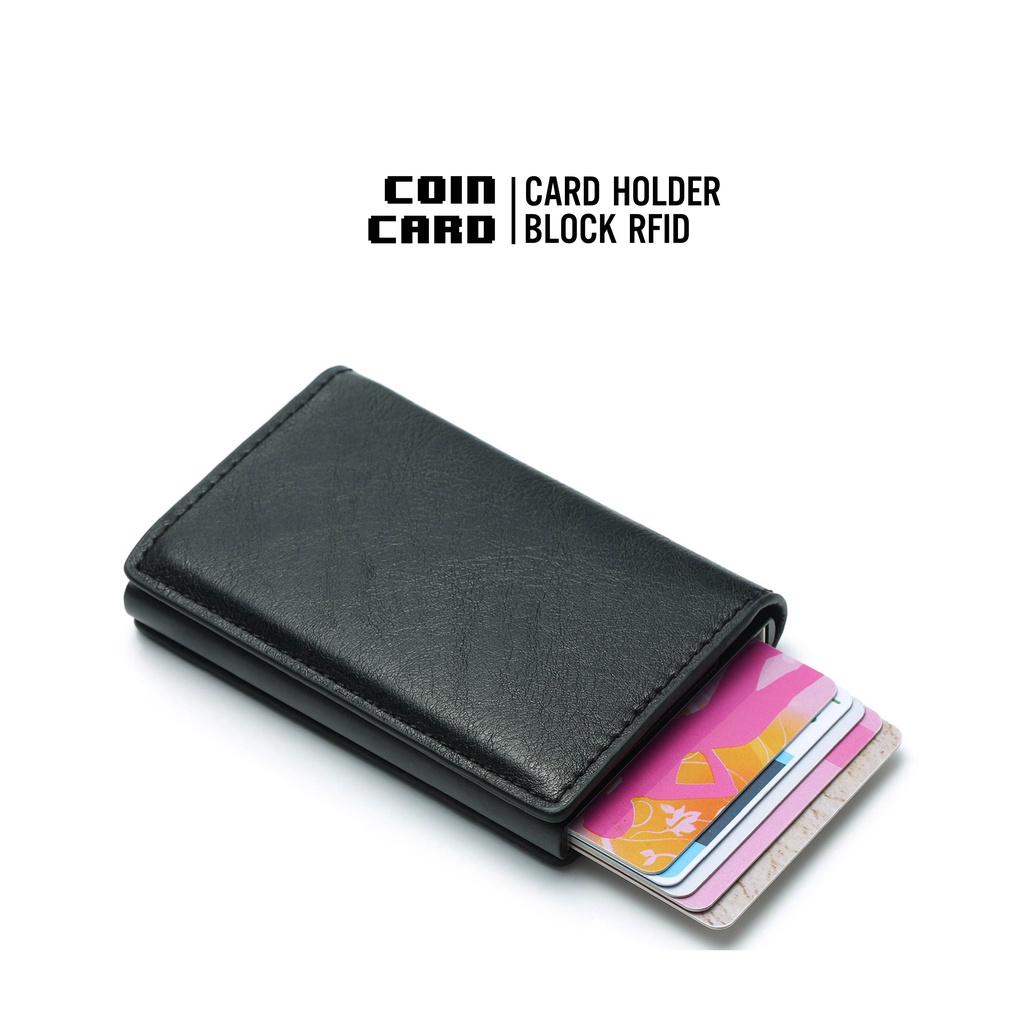 CARD HOLDER có ngăn đựng kim loại chống trộm quẹt thẻ nhiều khe cắm - COINCARD