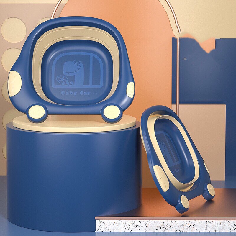 Chậu tắm, chậu rửa mặt, chậu đa năng gấp gọn silicon tiện lợi, dễ thương cho bé