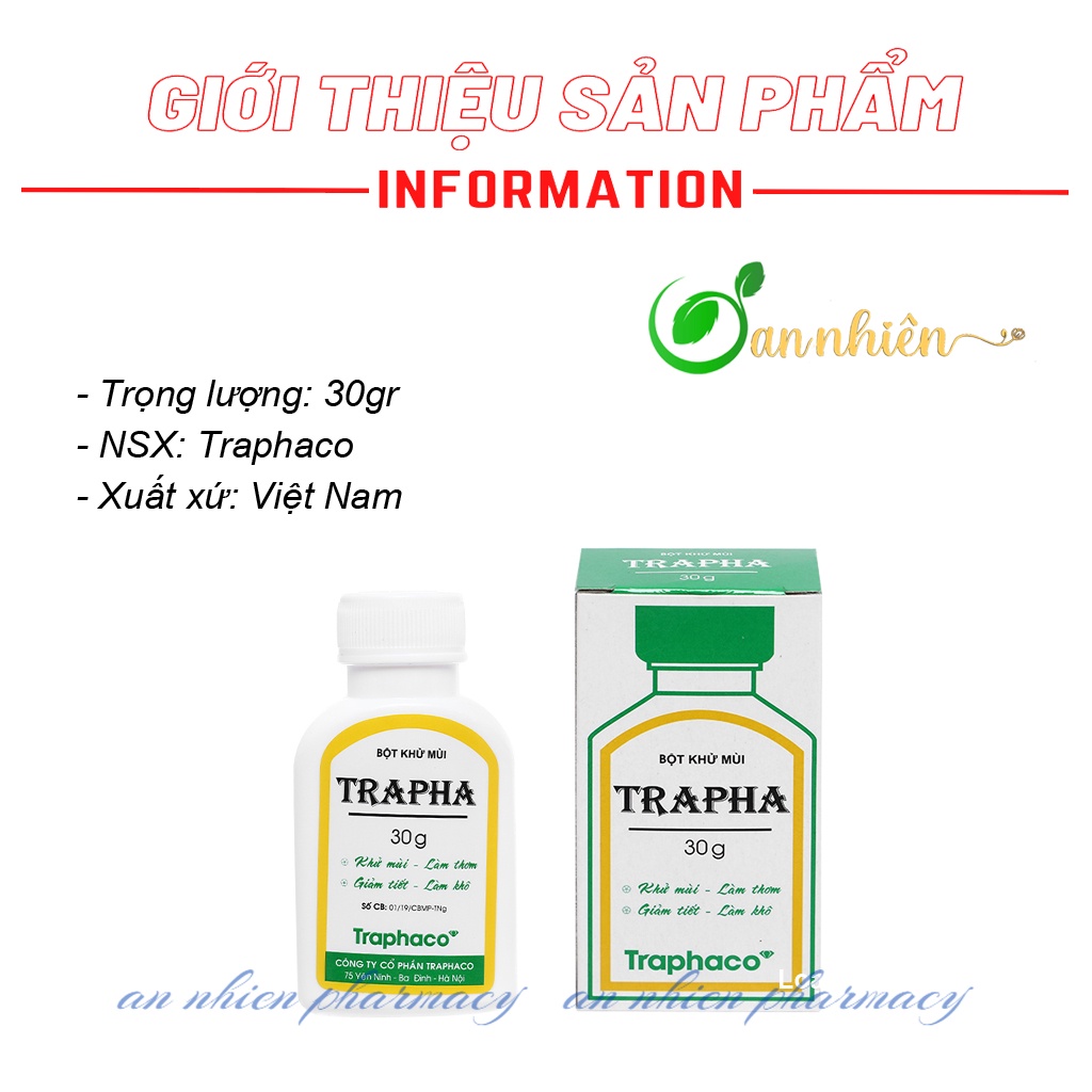 Bột khử mùi hôi chân hôi giày Trapha