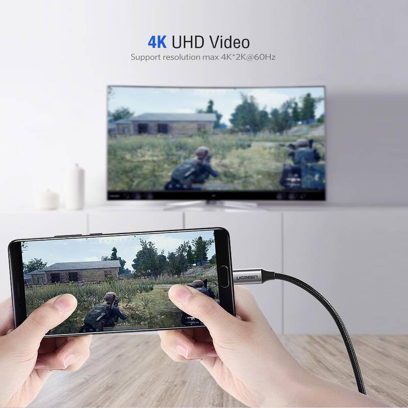 [Mã ELHACE giảm 4% đơn 300K] Cáp chuyển USB C sang HDMI dài1,5-2m cao cấp hỗ trợ 4K 2K UGREEN MM142 50570 MM141 50530