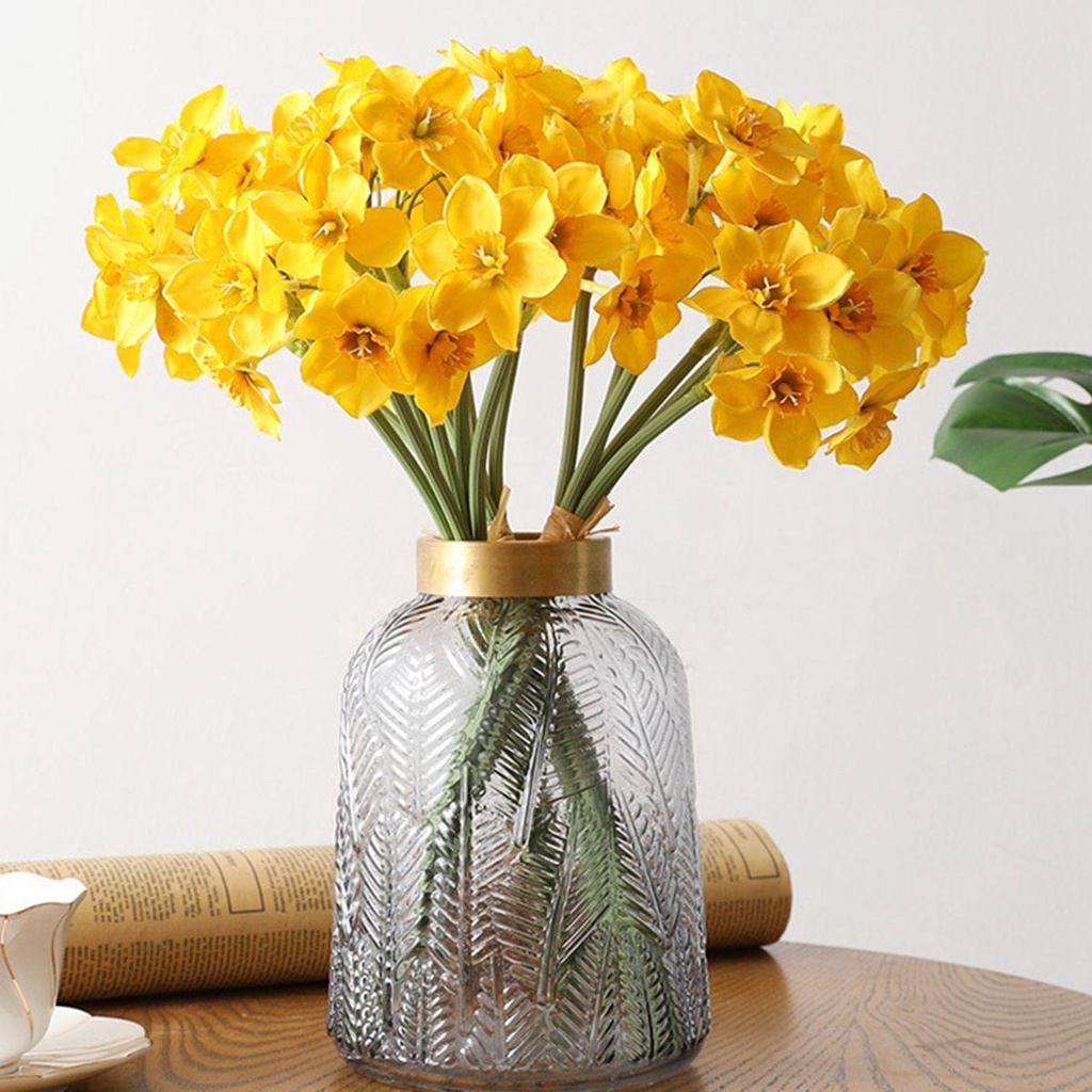 Set 6 Vòng Hoa Daffodil Nhân Tạo Trang Trí Nhà Cửa DIY