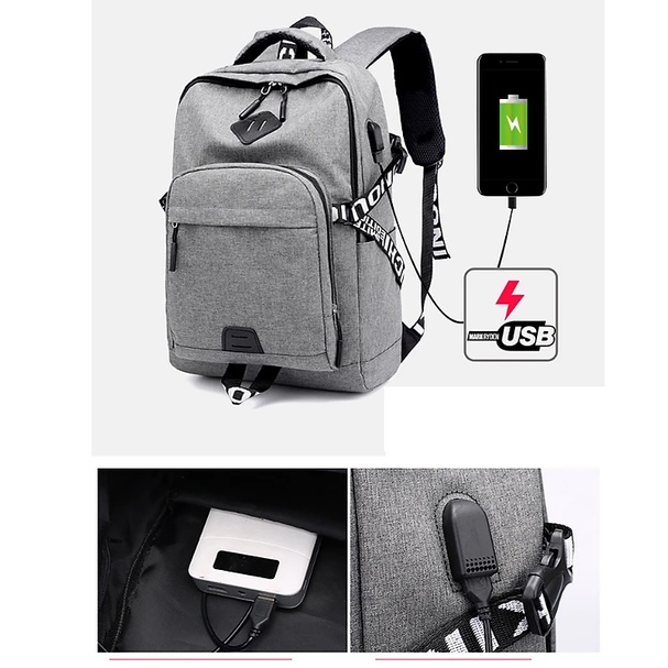 XẢ HÀNG Balo Đi Học Kèm Cổng Sạc USB, kèm hình thật ! - BL81