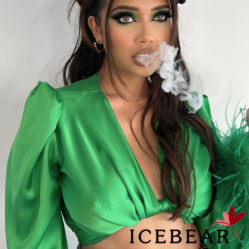 Áo Thun Nữ Dài Tay Cổ Chữ V Màu Sắc Thanh Lịch