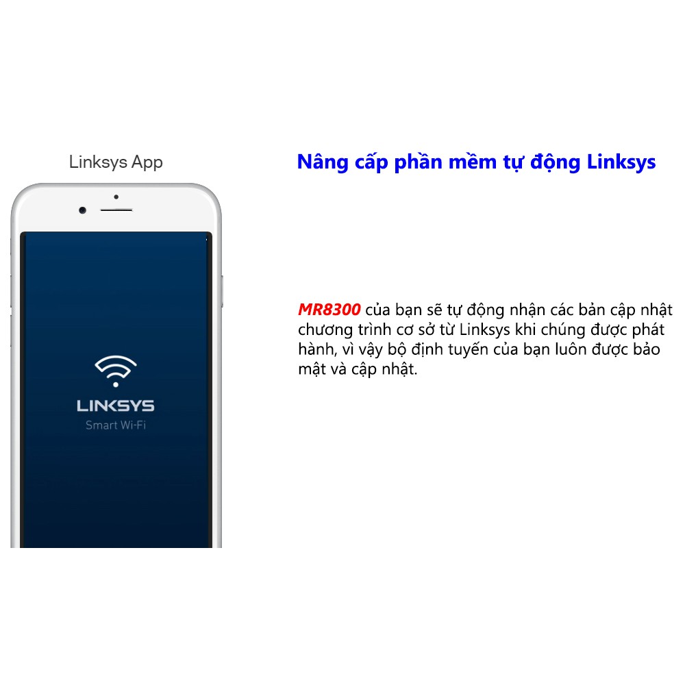 Bộ phát WiFi 3 băng tần LINKSYS MR8300 Mesh AC2200Mbps, MU-MIMO - Hãng phân phối chính thức