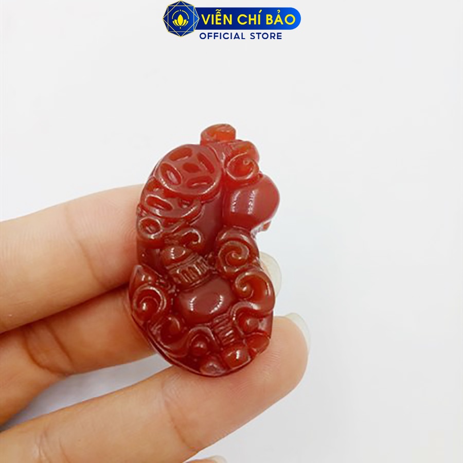 Mặt dây chuyền Tỳ Hưu đỏ 3 đồng xu thời trang phụ kiện trang sức Viễn Chí Bảo M200114