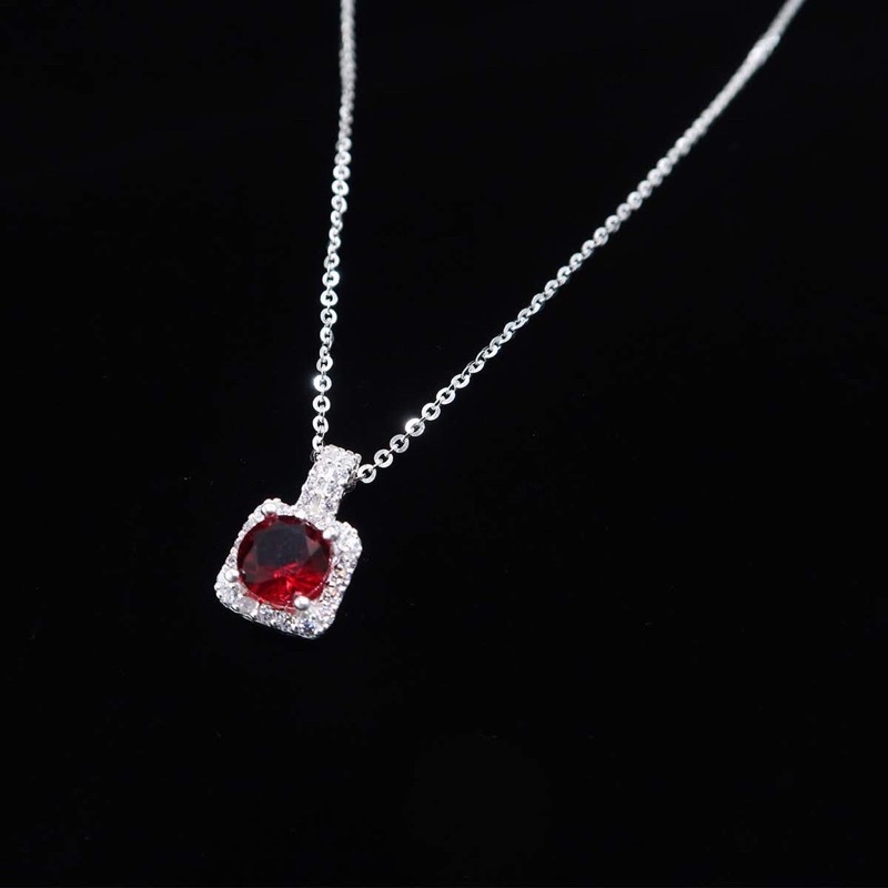 Dây chuyền nữ mặt vuông đính đá THJ -Chuẩn bạc ta trắng đẹp (để lại ghi chú để chọn màu đá )