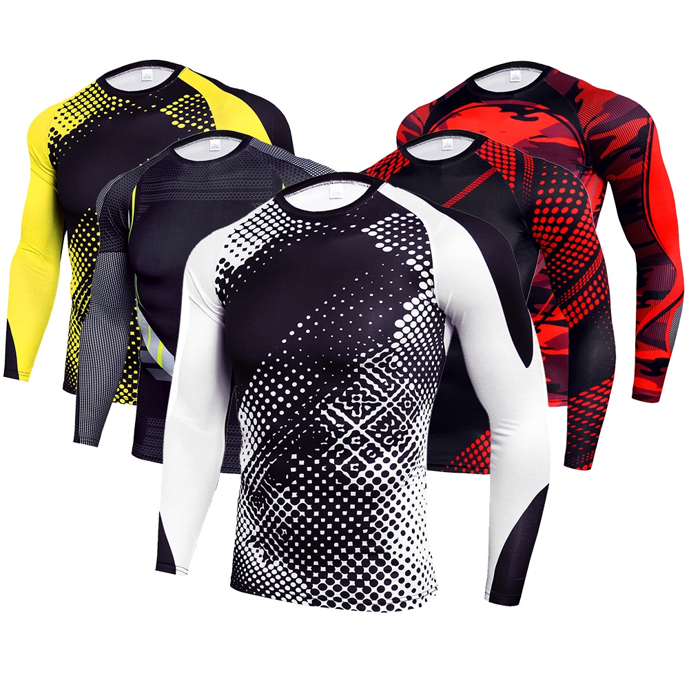 Áo thun thể thao tay dài cổ tròn dáng ôm nhanh khô thời trang mùa thu cho nam