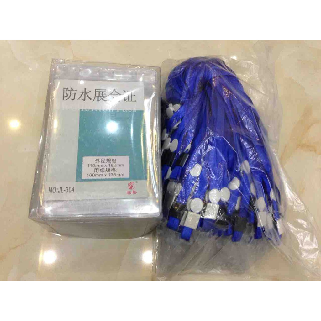 Thẻ đeo nhân viên gồm mặt thẻ 304 (dọc) và dây - Mặt thẻ nhựa