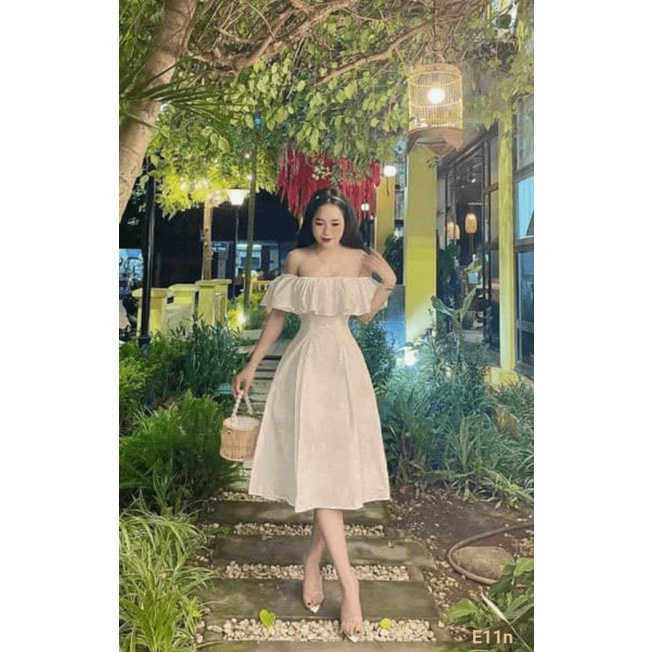 (FREE SHIP) ĐẦM XÒE LỤA CÓ MÚT TRỄ VAI FORM DÁNG TIỂU THƯ CÔNG CHÚA HHP SHOP