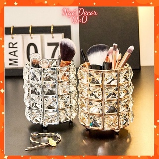 Hộp, cốc, lọ đựng cọ trang điểm bằng pha lê cao cấp