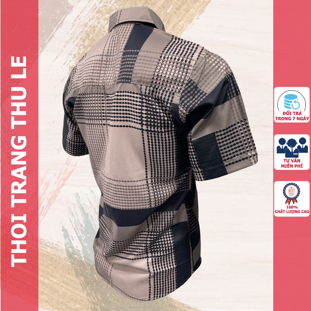 Áo sơ mi nam ca rô giá rẻ trắng đẹp cao cấp công sở Thu Lê CARO TRUNG